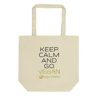 Keep Calm And Go Vegan Tote Bag