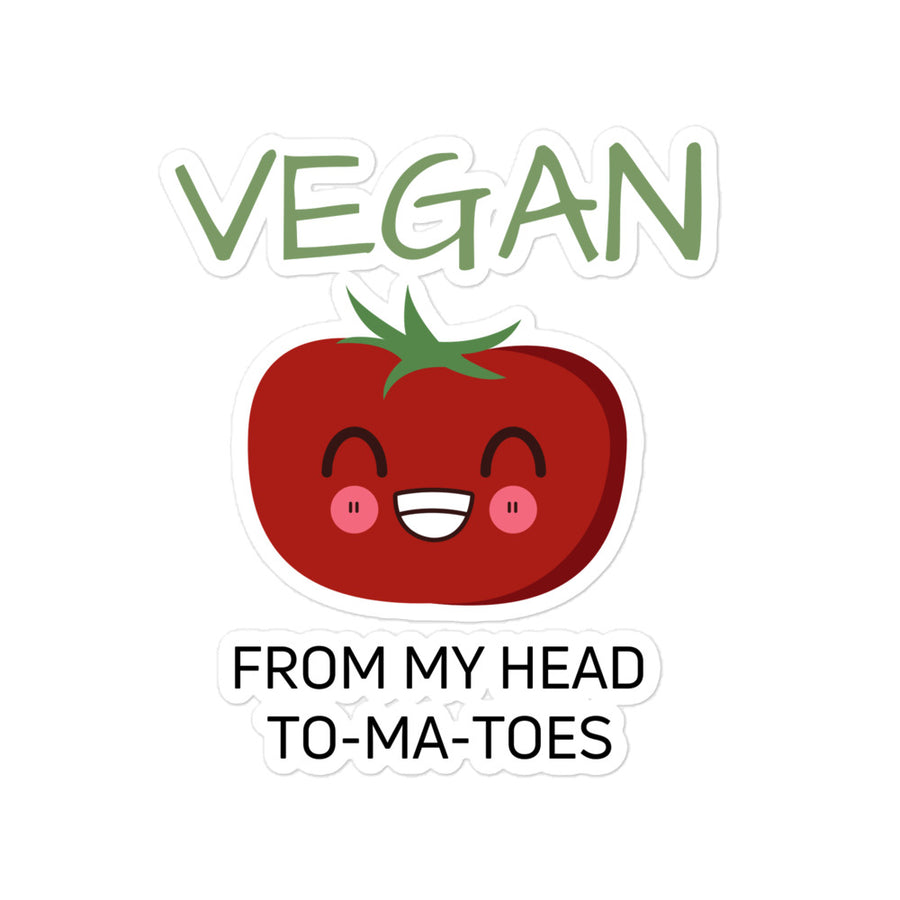 Vegan From My Head To-ma-toes Sticker